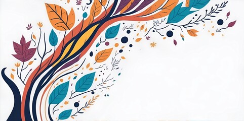Fototapeta premium Abstract fall folliage concept background. AI generated illustration