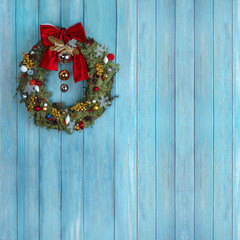 Festive Christmas wreath, decoration for the New Year