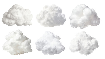 Set of sky cloud isolated on white background