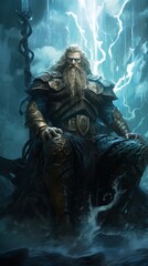 Thor - The nordic god  of thunder.generative ai
 - obrazy, fototapety, plakaty