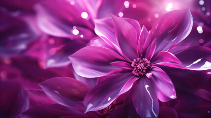 Magenta flower on shining background