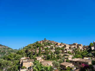 Obraz premium View of a beautiful mountain village, Deia in Mallorca, Spain