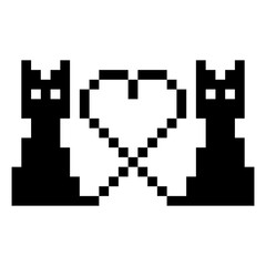 Pixelated cat icon