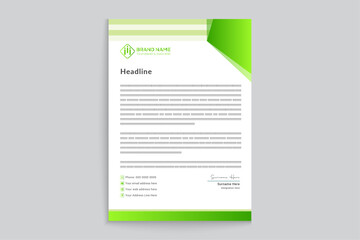 green elegant corporate letterhead design