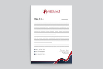 Red and black color letterhead design