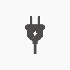 electric plug, energy, socket, cable vector icon isolated