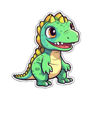 Fototapeta premium Dino Grün Süsser Dinosaurier Vektor T-Shirt Design Kinder