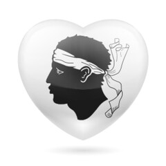 Heart with Corsica Flag Colors. I Love Corsica