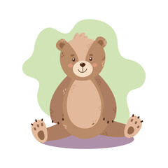 Obraz na płótnie Canvas Vector cute baby bear illustration