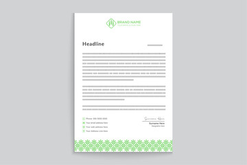 green shape letterhead design