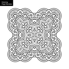 Outline mandala for coloring book. Clean Decorative round ornament. Oriental pattern, Vector illustration Coloring book page. Circular pattern in form of mandala for Henna, Mehndi, tattoo, decoration.