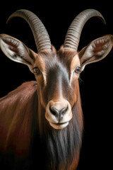 Close-up of a portrait of an antelope. Generative AI.