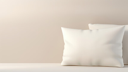 white pillows on a bed with copy space