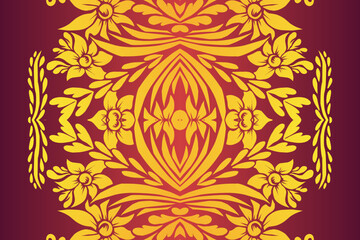 gradient flower art pattern of indonesian batik ethnic dayak ornament 