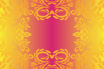Beautiful classic design colourful  background with flower leaf line art pattern of indonesian culture traditional batik
