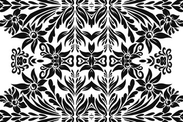 Beautiful classic design colourful  background with flower leaf line art pattern of indonesian culture traditional batik
