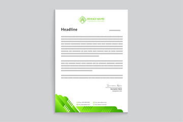 green elegant corporate letterhead design