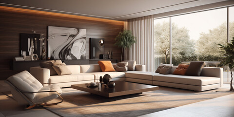 Fototapeta na wymiar living room with fireplace, living room interior, modern living room