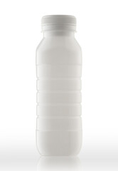 small white plastic yogurt bottle