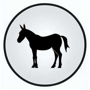 Illustration of a silhouette of a donkey, high quality. Generative AI.