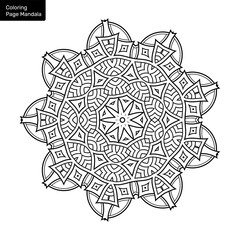 Fototapeta premium Outline mandala for coloring book. Clean Decorative round ornament. Oriental pattern, Vector illustration Coloring book page. Circular pattern in form of mandala for Henna, Mehndi, tattoo, decoration.