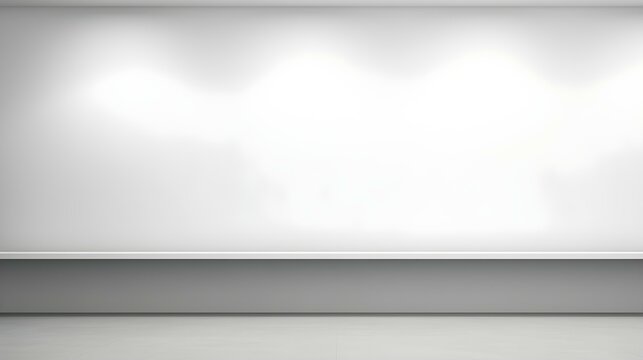 White Wall with beautiful Lighting. Elegant minimalist background for product presentation.