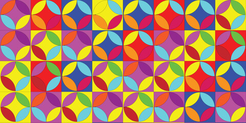 seamless pattern with colorful floral shapes, colorful pattern background design, 3d rendering shapes with red, yellow, indigo, and violet color