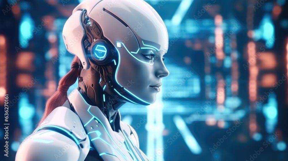 Leinwandbilder artificial intelligence, chatbot chat with ai, technology smart robot, futuristic abstract backgroun