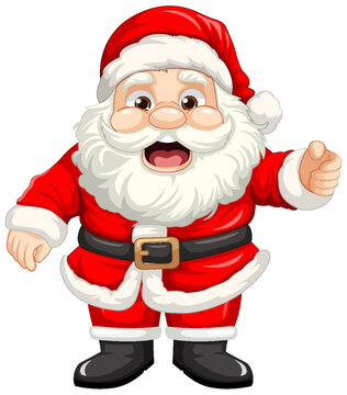 Cheerful Cartoon Santa Claus for Festive Christmas Celebration