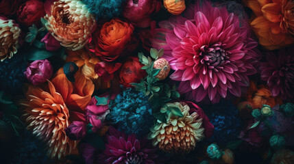 Fototapeta na wymiar Floral and colorful design wallpaper.