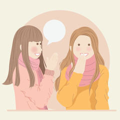 Cute Girls Chatting Whispering and Gossiping to each other