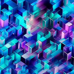 pattern background different bright colors and geometric shapes created with Generative Ai