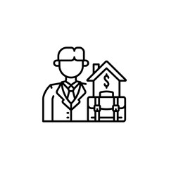 real estate seller vector icon. real estate icon outline style. perfect use for logo, presentation, website, and more. simple modern icon design line style