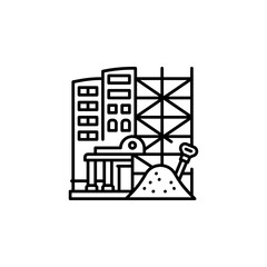building construction vector icon. real estate icon outline style. perfect use for logo, presentation, website, and more. simple modern icon design line style
