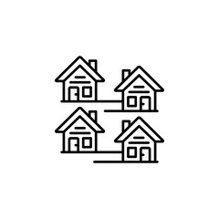 housing area vector icon. real estate icon outline style. perfect use for logo, presentation, website, and more. simple modern icon design line style