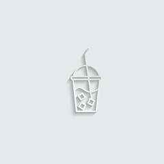 iced latte icon vector coffee sign beverage icon