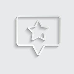 chat icon with star speach bulbble rate sign vector feedback icon