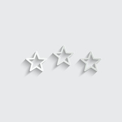 three stars rating. rate stars - best, top