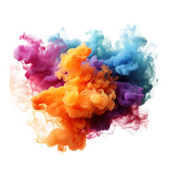 Explosion of colored powder isolated on background