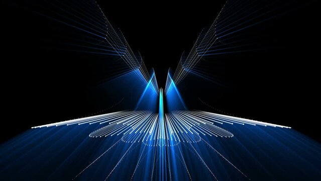 Abstract blue motion lines Wings event edm vj loop