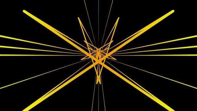 Transposing yellow motion laser line effect on black motion background VJ Loop