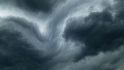 storm sky, dark dramatic clouds during thunderstorm, rain and wind, extreme weather, abstract...