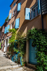 Fototapeta na wymiar Picturesque cobblestoned street in the Old Town, Rovinj, Istria, Croatia