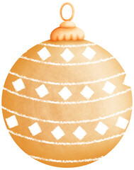 Watercolor Christmas ball Illustration - Traditional Festive Decoration