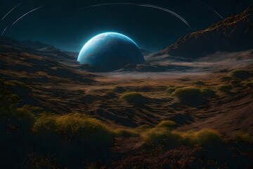 moon over the earth