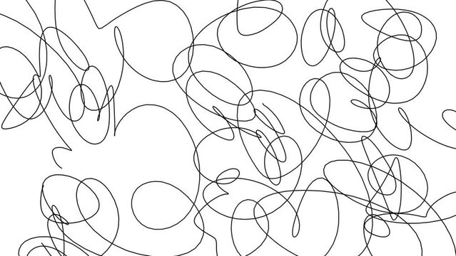 Curling and tangled lines or wire form a flickering elegant cute background.