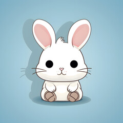 Obraz premium Grumpy Rabbit Bunny Cute Kawaii Poster with Background