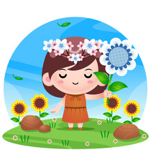 Chibi Cartoon Flower Princess