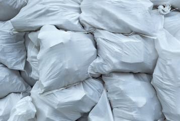 Polypropylene bags with construction debris