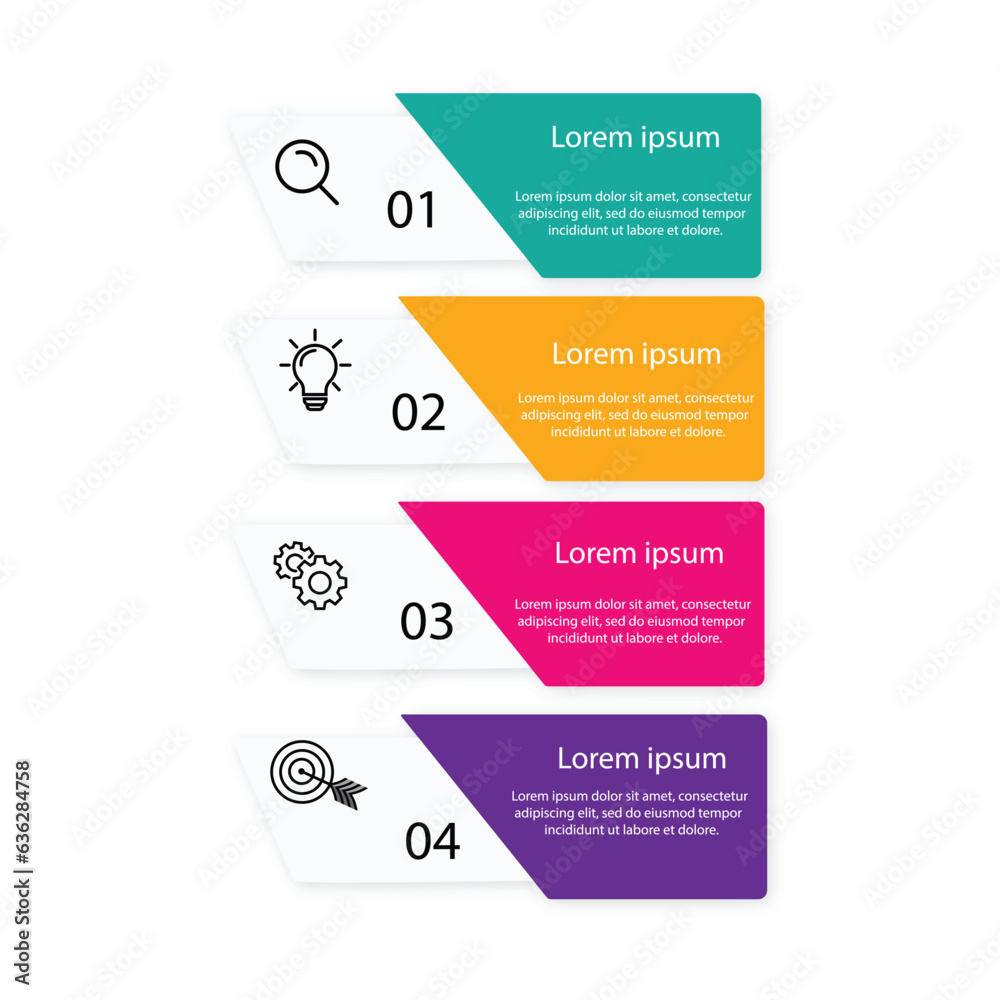 Wall mural minimal infographic template design with numbers 4 options or steps.